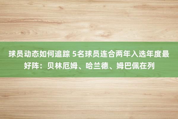 球员动态如何追踪 5名球员连合两年入选年度最好阵：贝林厄姆、哈兰德、姆巴佩在列