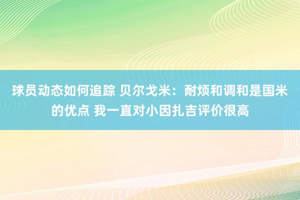 球员动态如何追踪 贝尔戈米：耐烦和调和是国米的优点 我一直对小因扎吉评价很高