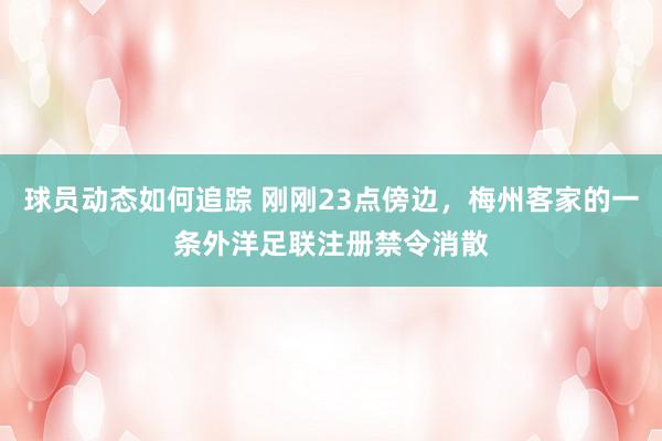 球员动态如何追踪 刚刚23点傍边，梅州客家的一条外洋足联注册禁令消散