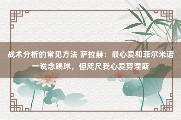 战术分析的常见方法 萨拉赫：最心爱和菲尔米诺一说念踢球，但咫尺我心爱努涅斯