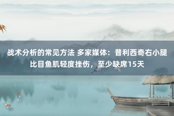 战术分析的常见方法 多家媒体：普利西奇右小腿比目鱼肌轻度挫伤，至少缺席15天