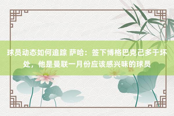 球员动态如何追踪 萨哈：签下博格巴克己多于坏处，他是曼联一月份应该感兴味的球员