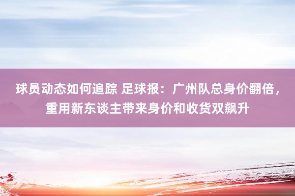 球员动态如何追踪 足球报：广州队总身价翻倍，重用新东谈主带来身价和收货双飙升