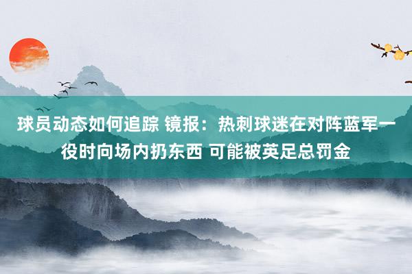 球员动态如何追踪 镜报：热刺球迷在对阵蓝军一役时向场内扔东西 可能被英足总罚金