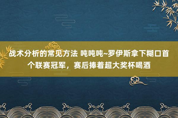 战术分析的常见方法 吨吨吨~罗伊斯拿下糊口首个联赛冠军，赛后捧着超大奖杯喝酒