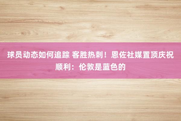 球员动态如何追踪 客胜热刺！恩佐社媒置顶庆祝顺利：伦敦是蓝色的