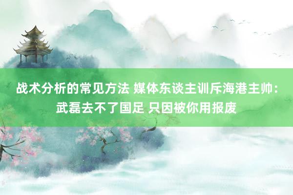 战术分析的常见方法 媒体东谈主训斥海港主帅：武磊去不了国足 只因被你用报废