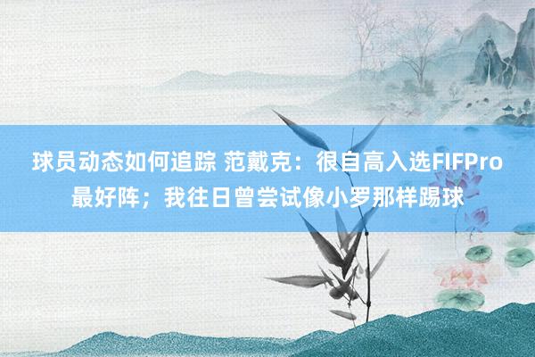 球员动态如何追踪 范戴克：很自高入选FIFPro最好阵；我往日曾尝试像小罗那样踢球