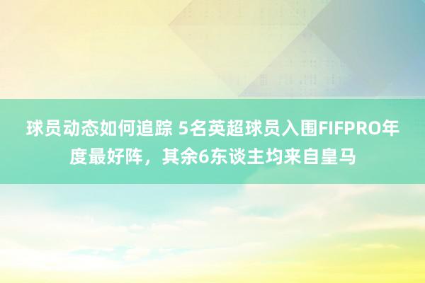 球员动态如何追踪 5名英超球员入围FIFPRO年度最好阵，其余6东谈主均来自皇马